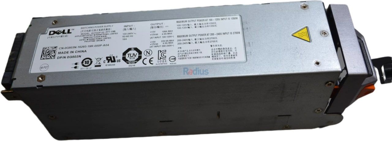 DELL SERVER PWR 2700 Watt Hot-Plug Power Supply for M1000e Blade Chasis (G803N)