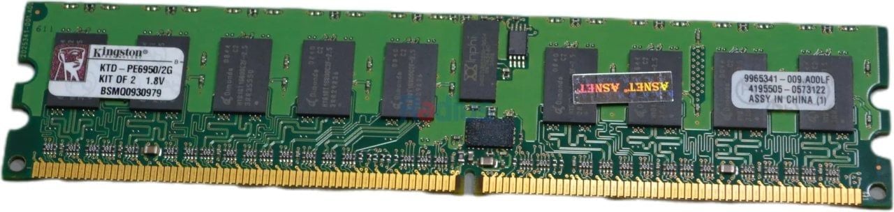 Dell Kingston 2GB 667mhz Pc2-5300 Cl5 Ddr2 Sdram Dimm Genuine Kingston Memory Module For Dell Poweredge Server (KTD-PE6950/2G)