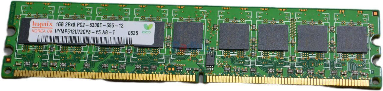 Dell Hynix HYMP512U72CP8-Y5 1GB DDR2 PC2-5300E CL5 240-Pin ECC RAM Memory