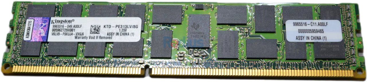 Dell Kingston 8GB DDR3L 1333Mhz ECC Registered Memory RAM DIMM (KTD-PE313LV/8G)