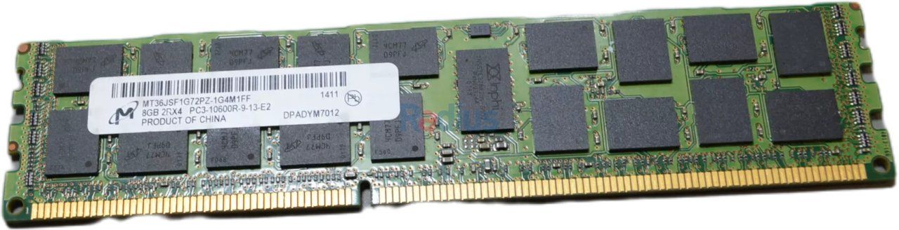 Dell Micron 1x 8GB DDR3-1600 RDIMM PC3-12800R Dual Rank x4 Module MT36JSF1G72PZ-1G6