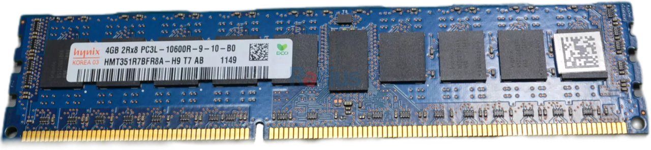 Dell SK Hynix 1x 4GB DDR3-1333 RDIMM PC3L-10600R Dual Rank x8 Module (HMT351R7BFR8A-H9)