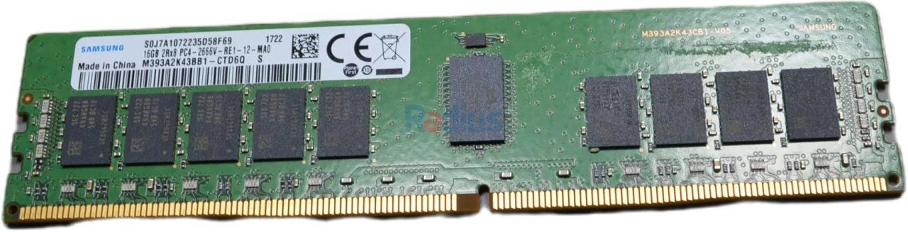 Dell Samsung 1x 16GB DDR4-2400 RDIMM PC4-19200T-R Dual Rank x8 Module (M393A2K43BB1-CRC)