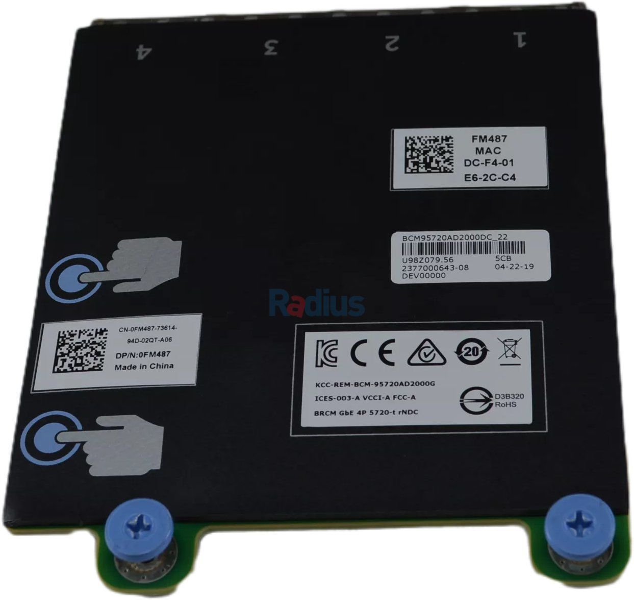 DELL Broadcom 5720 Quad Port Network Daughter Card (FM487)