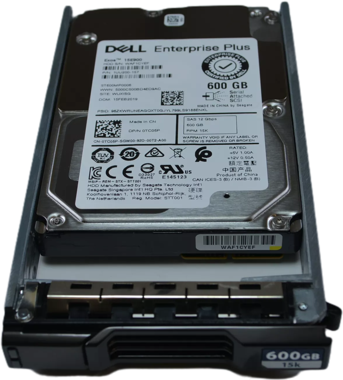 DELL SERVER HDD 600GB 15K 2.5 SAS 12G EQL (TC05P , ST600MP0006)