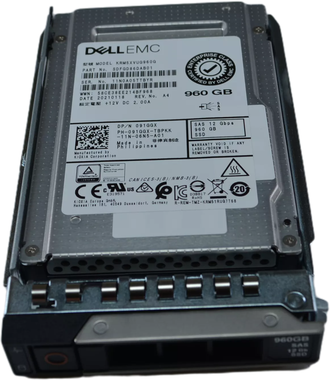 DELL SERVER SSD 960 GB VSAS Mix Use 2.5'' Hot-Plug (91GGX)