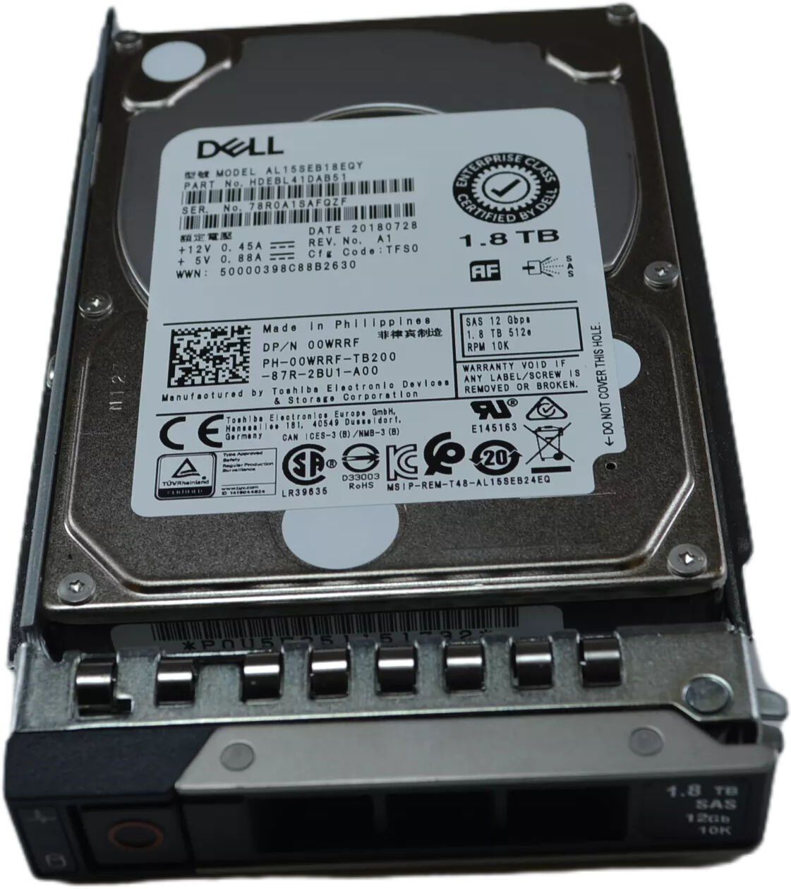 DELL 0WRRF - 1.8TB 10K 2.5 SAS 12G AL15SEB24EQY