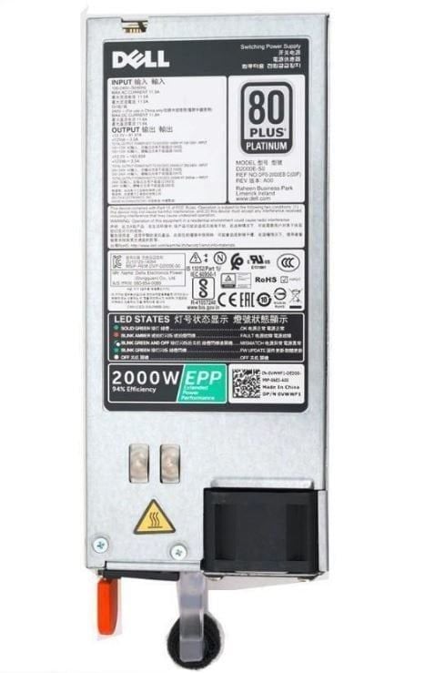 DELL SERVER PWR 2000 Watt Hot-Plug Power Supply for 14G Servers (W1R7V)