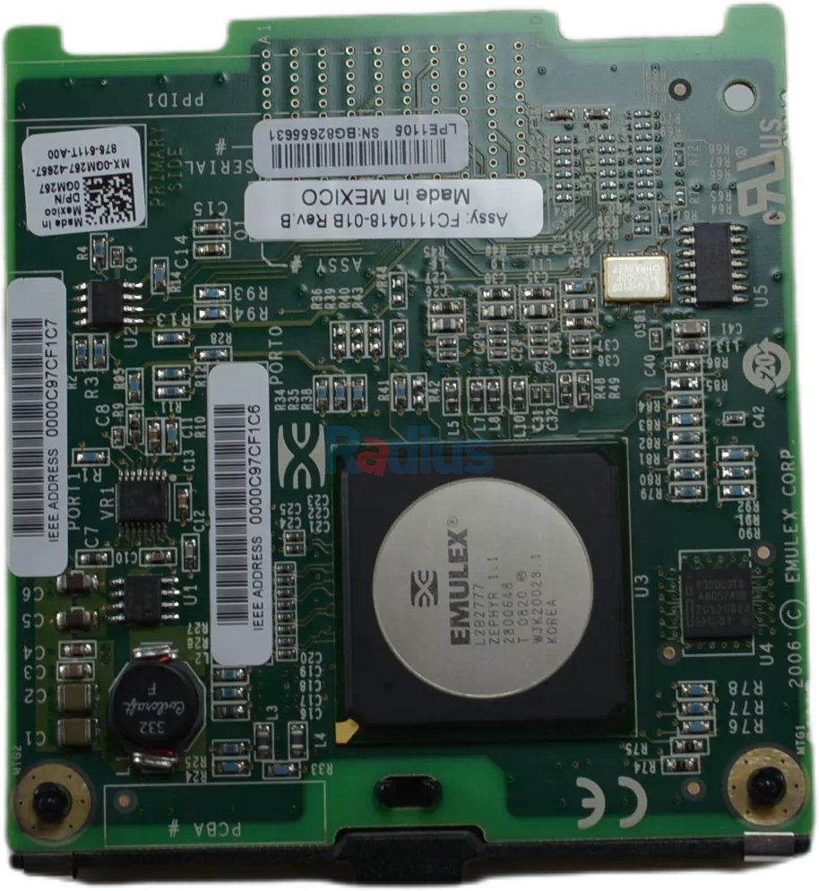 DELL Emulex LPE1105-M4 FC4 Fiber Channel HBA Mezzanine Card for Blades (GM257)