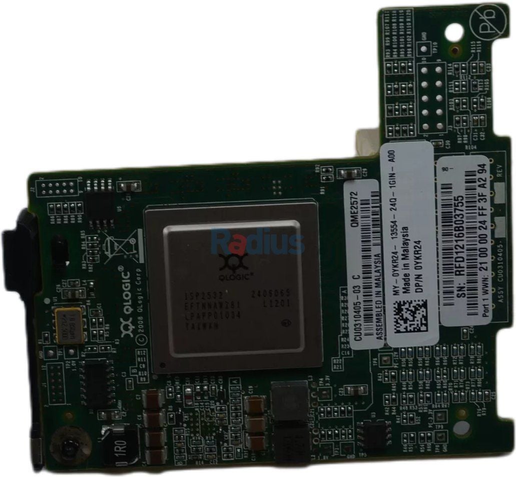 DELL Qlogic QME-2572 Dual Port FC8 Fiber Channel HBA Mezzanine Card for Blades, YKR24